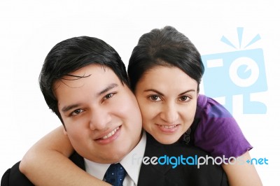 Young Happy Smiling Couple Stock Photo