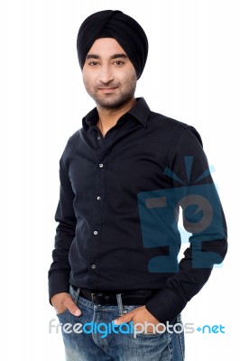 Young Isolated Indian Guy Posing Casually Stock Photo