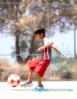 Young Kid In Action Stock Photo