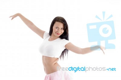 Young Lady Dancing Stock Photo