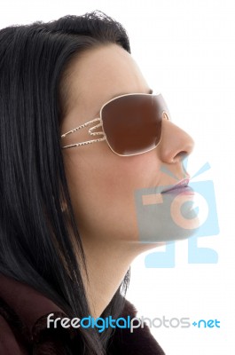 Young lady wearing sunglasses Stock Photo