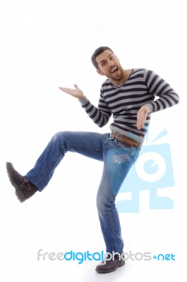 Young Male Dancing Stock Photo