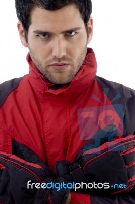 Young Male Looking Forward Stock Photo