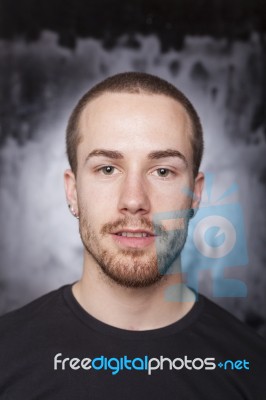 Young male looking forward Stock Photo