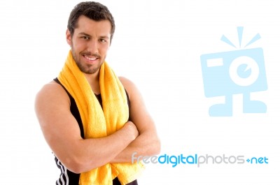 Young Male With Crossed Arms Stock Photo