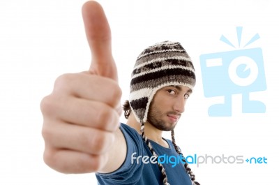 Young Male With Thumbs Up Stock Photo