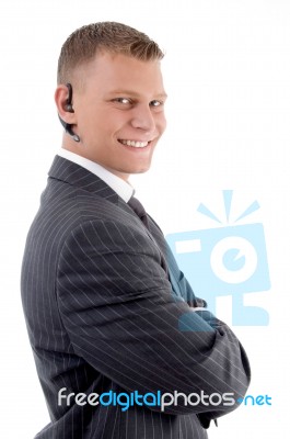 Young Man Communicating Friendly Stock Photo