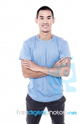 Young Man In Casual Wear Stock Photo