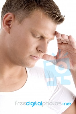 Young Man In Pain Stock Photo