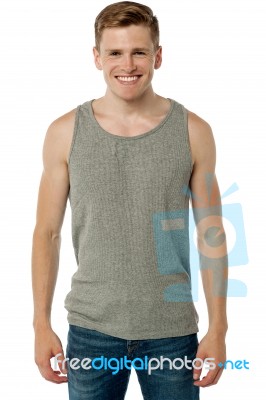 Young Man Posing Casually Stock Photo