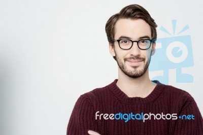 Young Man Posing Casually Stock Photo