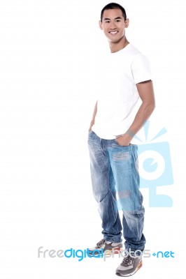 Young Man Posing In Casuals Stock Photo