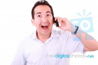 Young Man Talking Stock Photo