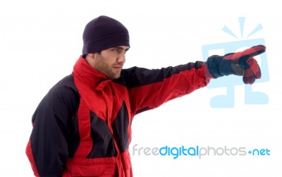 Young Man Wearing Woolen Cap Stock Photo