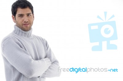 Young Man With Crossed Arms Stock Photo