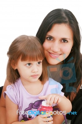 Young Mother And Daughter Stock Photo