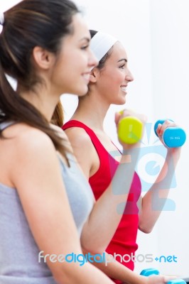 Young People In The Gym Stock Photo