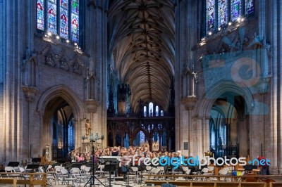 Young People Practicing For A Concert In Ely Cathedral Stock Photo