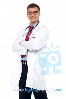 Young Physician Wearing Eyeglasses Stock Photo