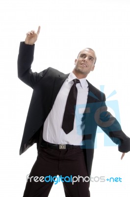 Young Professional Man Dancing Stock Photo