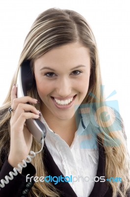 Young Professional Talking On Phone Stock Photo