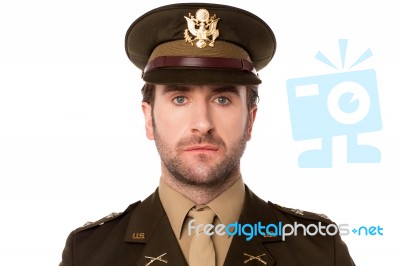 Young Proud American Military Officer Stock Photo