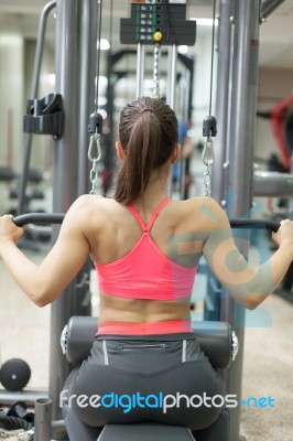 Young Sexy Girl Lifts In The Gym Stock Photo