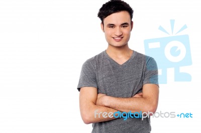 Young Smart Guy Posing With Confidence Stock Photo