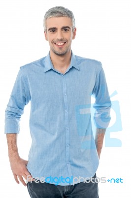 Young Smart Man Posing In Casuals Stock Photo