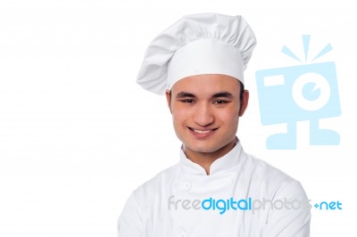 Young Smiling Confident Male Chef Stock Photo