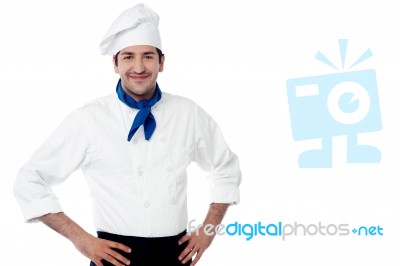 Young Smiling Confident Male Chef Stock Photo