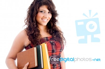 Young Student With Books Stock Photo