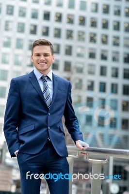 Young Successful Business Man At Outdoor Stock Photo