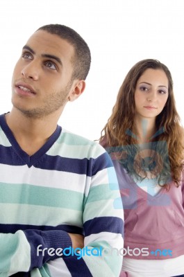 Young Two Friends Standing Together Stock Photo