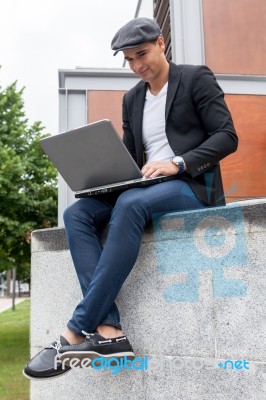 Young Vintage Man Stock Photo