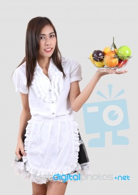 Young Waitress Stock Photo