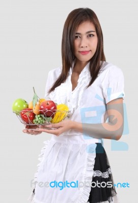 Young Waitress Stock Photo