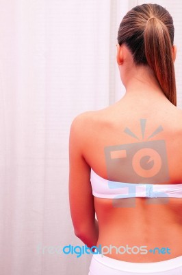 Young Woman Back View Stock Photo