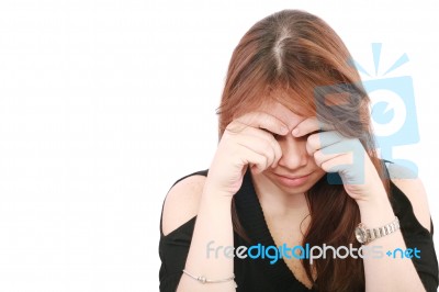 Young Woman Crying Stock Photo