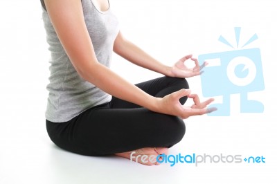 Young Woman Exercise Yoga Pose Stock Photo