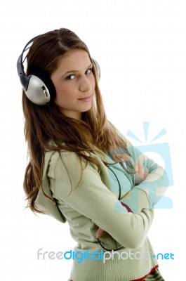 Young Woman Listening To Music Stock Photo