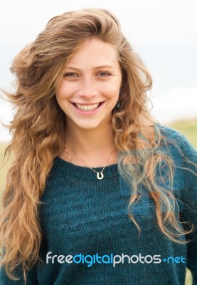 Young Woman Outdoors Portrait Stock Photo