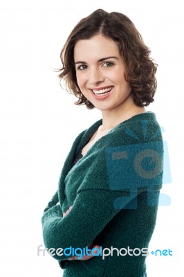 Young Woman Portrait. Beauty Studio Shoot Stock Photo