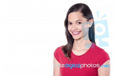 Young Woman Portrait Isolated On White Stock Photo