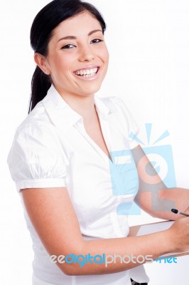 Young Woman Smiling Stock Photo