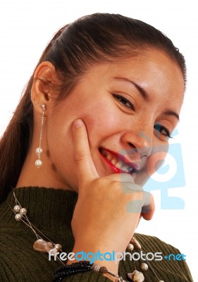 Young Woman Smiling Stock Photo