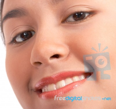 Young Woman Smiling Stock Photo