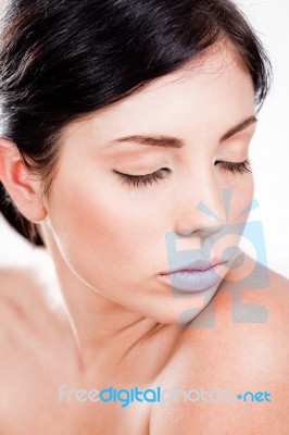 Young Woman With Closed Eyes Stock Photo