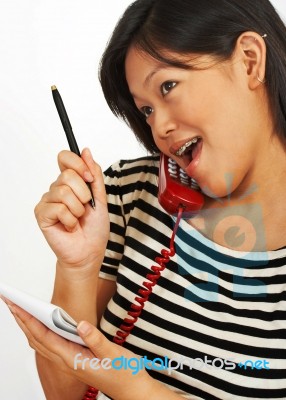 Young Women Talking Stock Photo