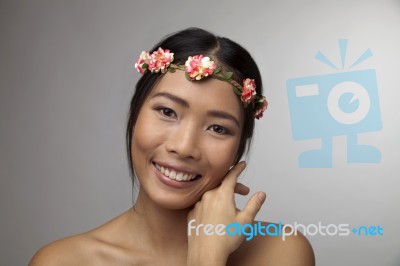 Young Women With Beautiful Face Stock Photo